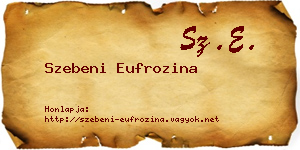 Szebeni Eufrozina névjegykártya